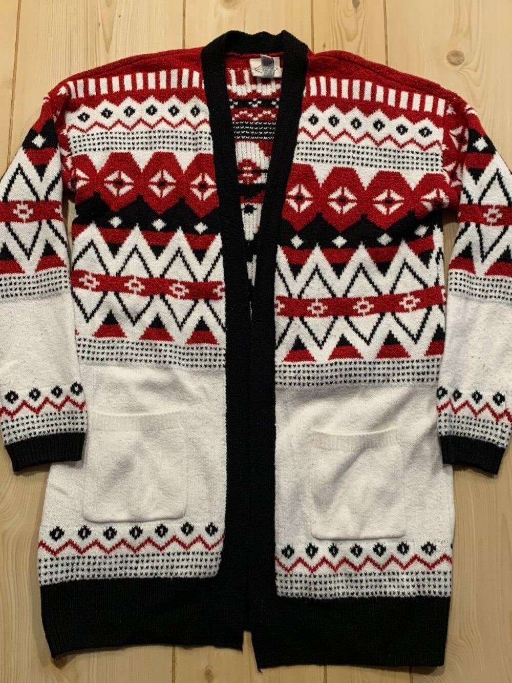 St. John's Bay Western Aztec Native American Geometric Knit Cardigan Sweater S